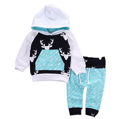 

Newborn Toddler Boys Girls Hooded Tops T-shirtPants Sweatsuit Outfits Clothes