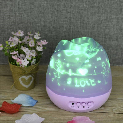 

Rose Flower Star Moon Sky Dream Rotating Projector Lamp Night Light