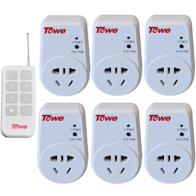 

With the (TOWE) a drag six wireless remote control socket 220V six / through the wall intelligent remote control switch socket