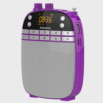 

Panda PANDA K55 portable small loudspeaker teacher guide teaching dedicated bee mini shoulder hanging waist card radio digital music player speaker speaker purple