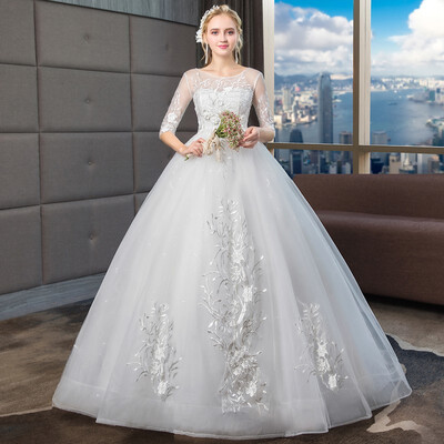 

Princess Luxury Wedding Dresses 2019 New The Classic Half Sleeve High-end Ball Gown Off The Shoulder Bridal Gown