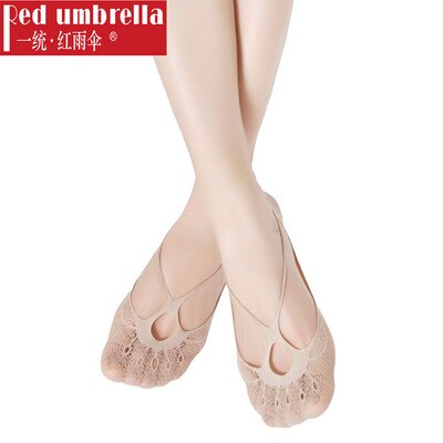

Uniform · Red umbrella short stockings female summer cool boat socks with anti-skid rubber boat socks -9 12 pairs black one size