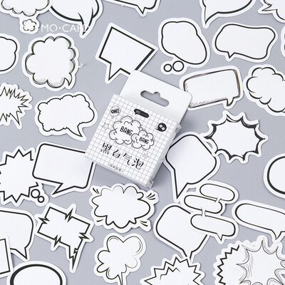 

45PCSbox Creative Dialog Box Album Paper Lable Stickers Crafts And Decorative Lifelog Sticker Cute Stationery