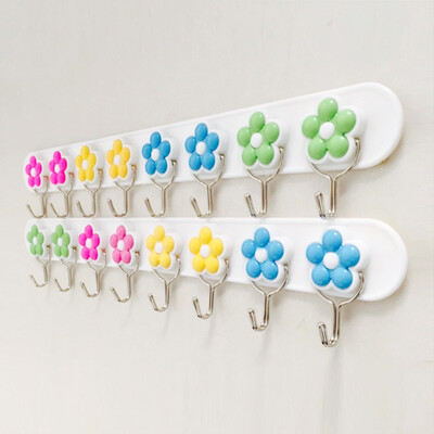 

Bingyou 8 row of sticky hooks no trace hooks strong hook stickers nail-free kitchen bathroom bathroom hook rain dragon