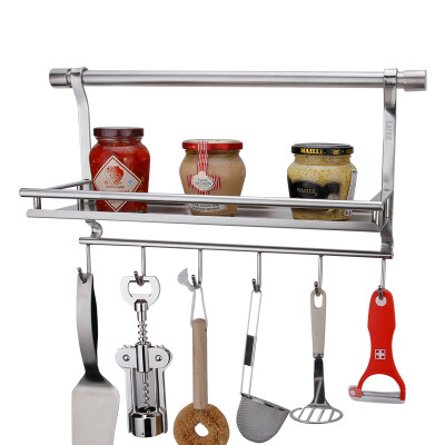 

Larsd stainless steel hanging kitchen 6 hooks storage rack