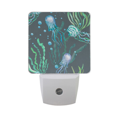 

ALAZA LED Night Light With Smart Dusk To Dawn SensorJellyfish Sea Life Vintage Plug In Night Light