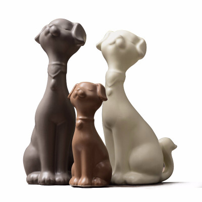 

ceramic dog family of three figurine home decor animal porcelain jewelry dog furnishings Nordic home accessories decoration