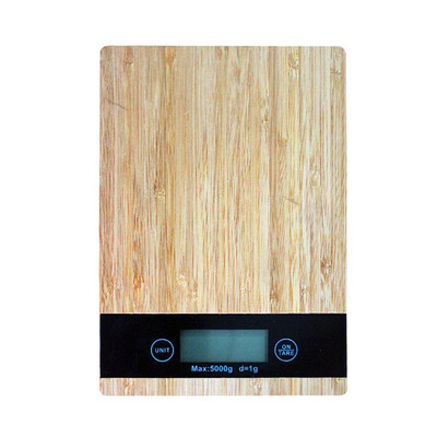 

UpperX 1g-5000g Electronic Digital High Accuracy rectangle Bamboo Panel LCD Screen Unit Switch Kitchen Bake Scale