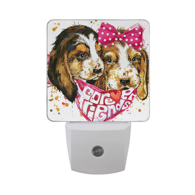 

ALAZA LED Night Light With Smart Dusk To Dawn SensorSilhouettes Of Dogs Plug In Night Light