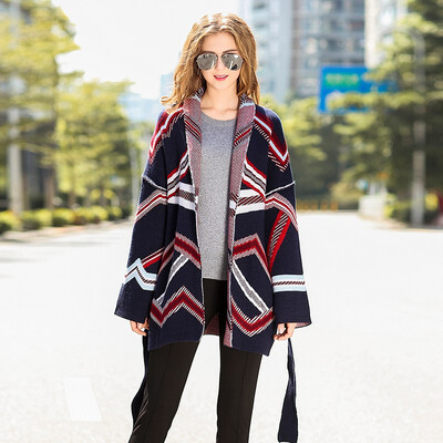 

Autumn Winter Coat Womens Thick Wool Knit Cardigan Coats