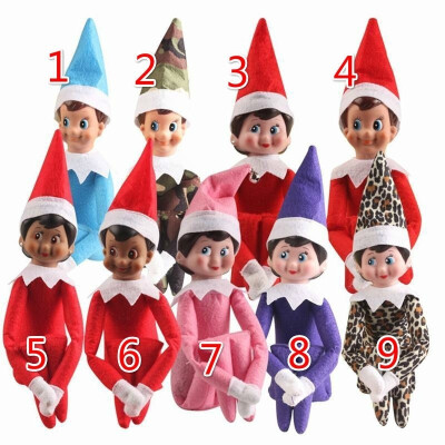 

9Pscset Christmas Gifts Elf on The Shelf Girl & Boy Plush Dolls Figure Novelty Toys 37CM