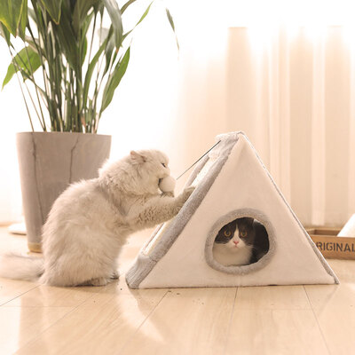 

Huayuan pets hoopet cat toy triangle claws cat climbing frame cat hole cat litter pet claws vent cat shelf pet leisure toys S