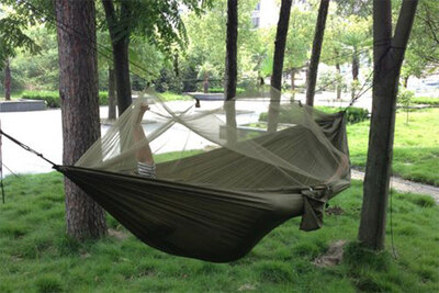 

MyMei Enjoydeal Camping Travel Parachute Fabric Hammock Hanging Bed With Mosquito Net