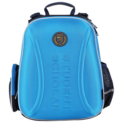 

Deli) 8687 EVA anti-splashing fabric primary and secondary students multi-layer with a reflective large-capacity bag shoulder strap adjustment mesh backplane dark blue