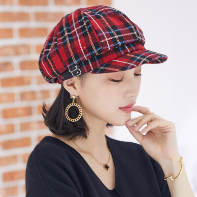 

677888 beret octagonal hat autumn winter hat female newspaperboy hat England autumn student fashion winter Korean version of the trend retro autumn red adjustable