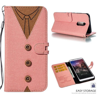 

MOONCASE Millet red rice 5 stitching embossed mens leather case - powder