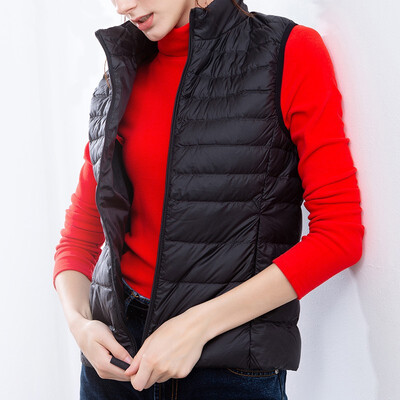

Canvaus Autumn Winter Vest Women Casual Solid Warm Plus Size Zipper Turtleneck Sleeveless Jacket Outerwear Coats CF8107D