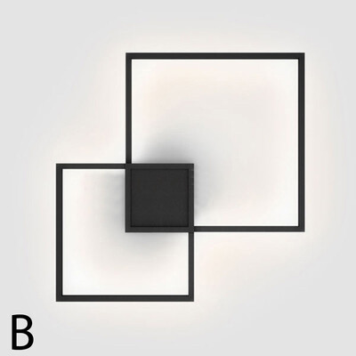 

Baycheer HL483450 Post Modern Minimalist Black White Light Square Led Wall Sconce MetalStyle B