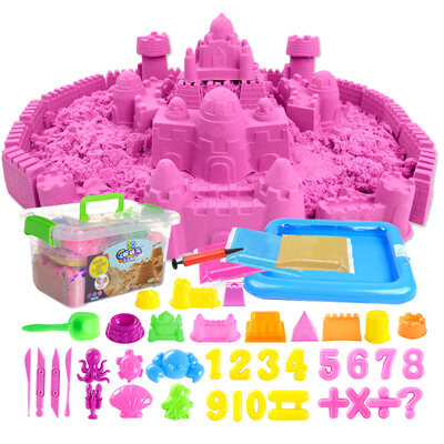 

Pei Pei Le (PEIPEILE) Caisha children's handmade toys DIY clay sand every family toy 5 pounds rose red