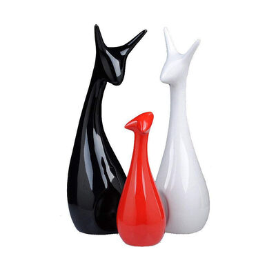 

UpperX Nordic modern ceramic crafts Decoration ornaments Matte - deer Family of three