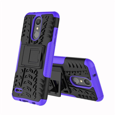 

Fivice LG Aristo2K8 2018 Case TPU anti-fall tire pattern back clip bracket phone case