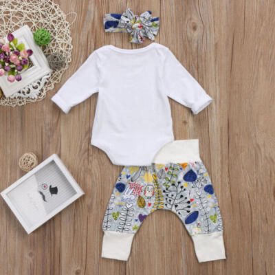 

Newborn Little One Baby Boy Girls Outfits Clothes Tops Harem Pants 3pcs Set UK P