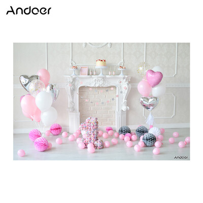 

Andoer 21 15m7 5ft First Birthday Backdrop Eiffel Tower Cake Balloon Photography Background Children Baby Girl Kids Photo S