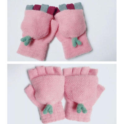 

Wool Woman 2018 Warm Cashmere Patchwork Winter Fingerless Soft Gloves Mittens