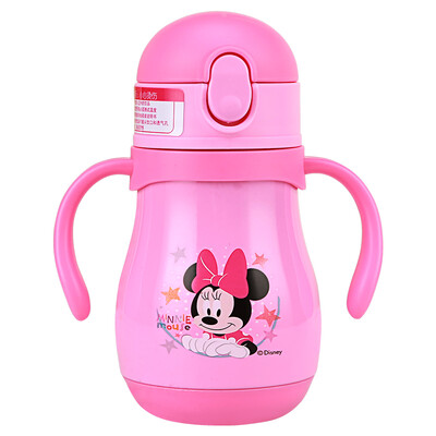 

Disney baby cup childrens 304 stainless steel cup with handle straw cup with handle 260ml