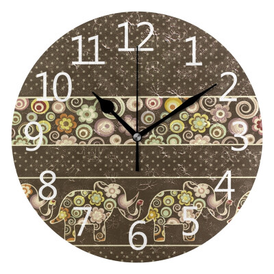 

Wall Clock Arabic Numerals Design Ornamental Pattern Round