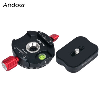 

Andoer PAN-C3 Panoramic Tripod Head Clamp Adapter Aluminum Alloy with Quick Release Plate for Arca-Swiss AS Standard QR Plates