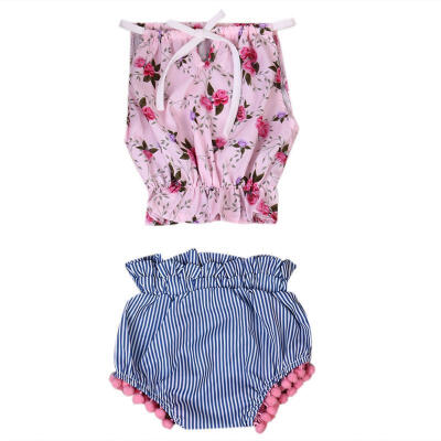 

2PCS Baby Kids Girls Summer Outfits Toddler Top Shirt Pants Shorts Clothes Set