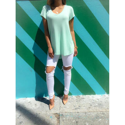 

Fashion Women Summer Loose Top Short Sleeve Blouse Ladies Casual Tops T-Shirt IN