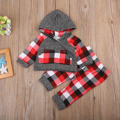 

2pcs Baby Boys Casual Cotton Hoodies Tops Long Pant Toddler Clothes Set Outfits
