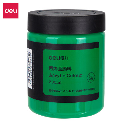 

Deli deli 300ml art painting acrylic paint hand-painted wall painting acrylic paint large bottle outdoor painted textile pigment 73875 green