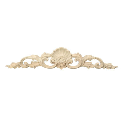 

UpperX Rubber Wood Carved Onlay Applique Unpainted Flower Door Home Furniture Decor Size28X55Cm