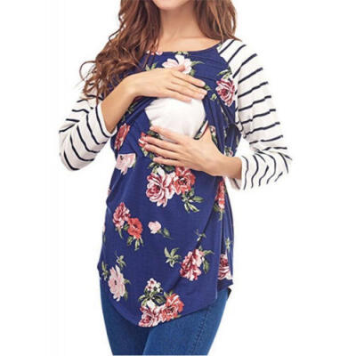 

Maternity Tops Casual Floral Pregnant Womens T-shirt Shirt Nursing Tee Plus Size