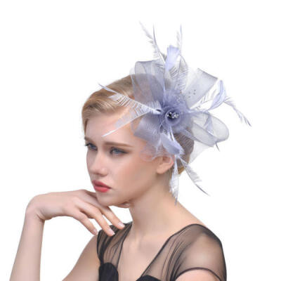 

Feather Hair Fascinator Hair Clip Headband Mess Wedding Royal Races 8 Colors