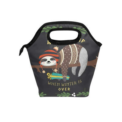 

Lunch Bag Tote Bag Cap Sloth Travel Picnic Organizer Lunch Holder Handbags Lunch Bag Box for Office