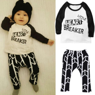 

2pcs Toddler Kids Baby Boy Girls T-shirt TopsPants Trousers Outfits Clothes Set