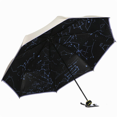 

Paradise umbrella summer sky black plastic creative three fold sun umbrella sunny umbrella 33227E beige