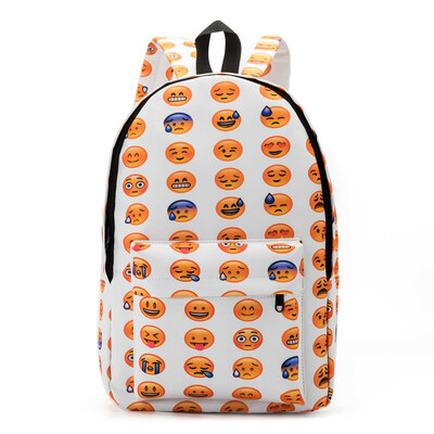 

New 2016 Emoji Face Printing School Bag Smiley Backpack Smiling Book for teenagers girls High quality Shoulder Mochila Feminina