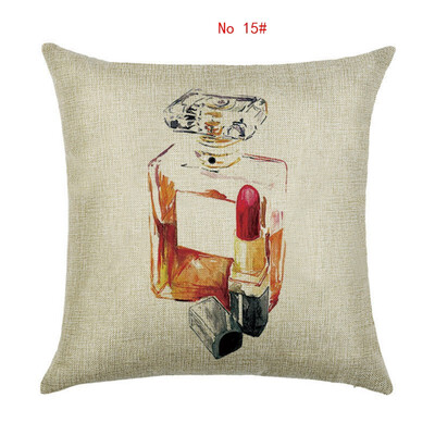 

Cushion cover 45cm45cm Womens shoes&cosmetics linencotton pillow case sofa cushion case square decorative pillow cover