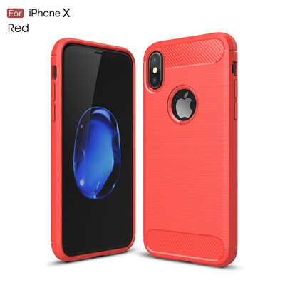 

Fivice iphone X case Luxury brushed carbon fiber TPU soft shell
