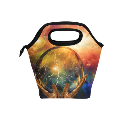 

Lunch Bag Tote Bag Hand Lightning Ball Travel Picnic Organizer Lunch Holder Handbags Lunch Bag Box