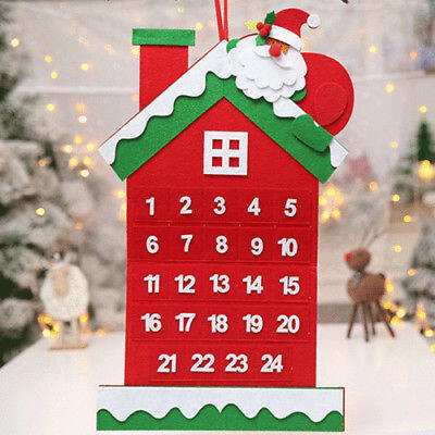 

Advent Calendar Christmas Decoration Santa Claus House Reindeer Hanging Decors