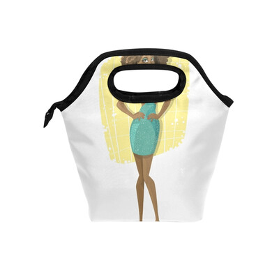 

Lunch Bag Tote Bag African American Woman Travel Picnic Organizer Lunch Holder Handbags Lunch Bag Box for Office