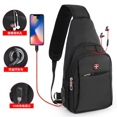 

SwissGEAR Swiss chest pocket mens cycling shoulder Messenger bag can hold 79 inch ipad millet flat small backpack leisure travel bag travel mobile phone bag SA-8002