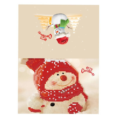 

Merry Christmas Cards DIY Diamond Painting Handmade Cards Round Drill Greeting Cards Rhinestones Embroidery Arts Crafts Gifts