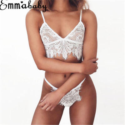 

Sexy Lingerie Lace Bra Thong Set Babydoll Sleepwear Underwear Nightwear Fashion
